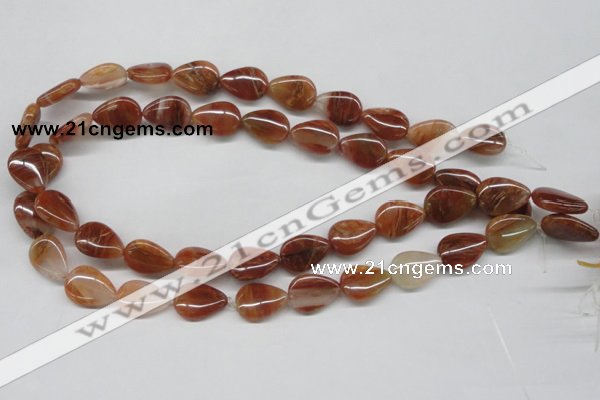 CDQ25 15.5 inches 13*18mm flat teardrop natural red quartz beads