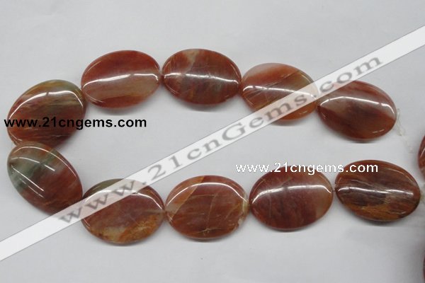 CDQ27 15.5 inches 30*40mm oval natural red quartz beads