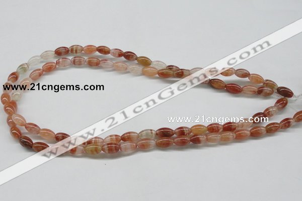 CDQ30 15.5 inches 6*10mm rice natural red quartz beads wholesale