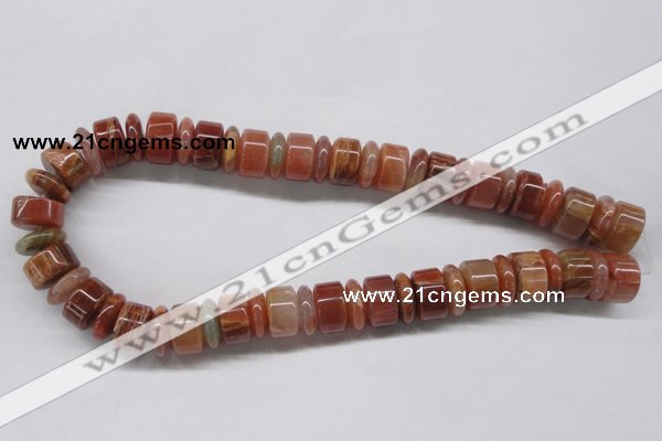 CDQ33 15.5 inches 5*16mm & 10*16mm rondelle natural red quartz beads