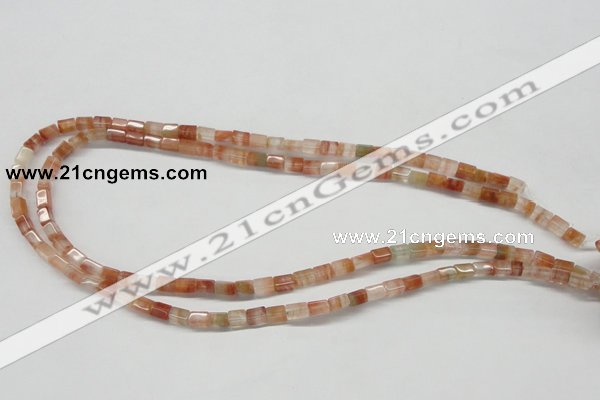 CDQ34 15.5 inches 4*6mm cuboid natural red quartz beads wholesale