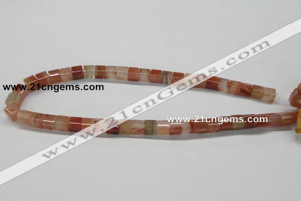 CDQ36 15.5 inches 8*8mm cube natural red quartz beads wholesale