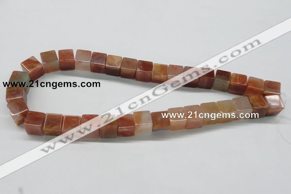 CDQ37 15.5 inches 12*12mm cube natural red quartz beads wholesale