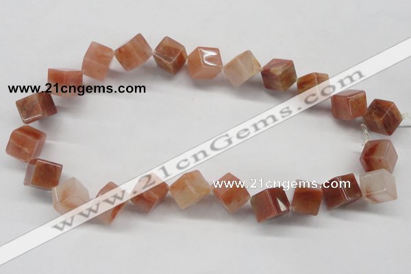 CDQ38 15.5 inches 6*6mm cube natural red quartz beads wholesale