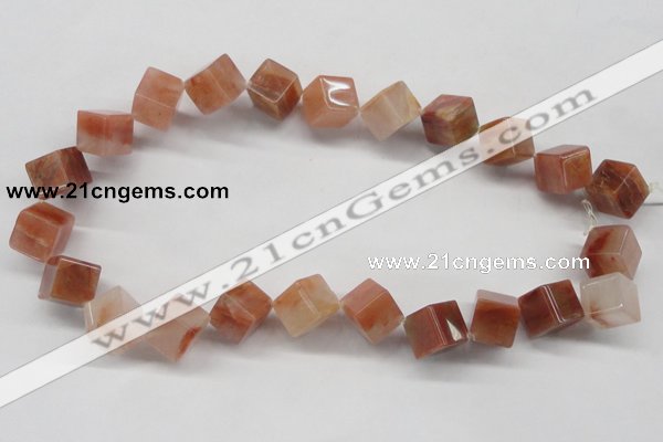 CDQ39 15.5 inches 12*12mm cube natural red quartz beads wholesale