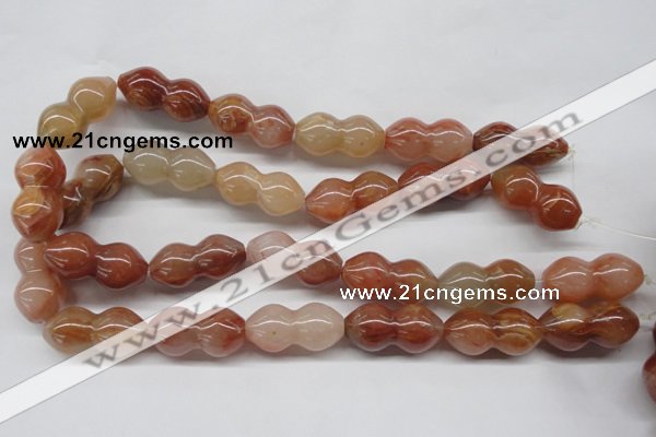 CDQ42 15.5 inches 15*30mm calabash natural red quartz beads