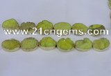 CDQ501 20*30mm - 22*30mm oval druzy quartz beads wholesale