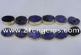 CDQ502 20*30mm - 22*30mm oval druzy quartz beads wholesale