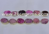 CDQ503 20*30mm - 22*30mm oval druzy quartz beads wholesale