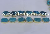 CDQ505 20*30mm - 22*30mm oval druzy quartz beads wholesale