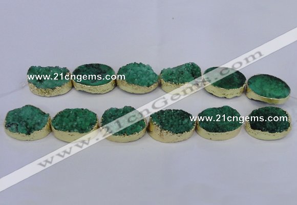 CDQ506 20*30mm - 22*30mm oval druzy quartz beads wholesale