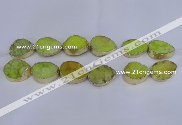 CDQ510 20*30mm - 22*30mm teardrop druzy quartz beads wholesale