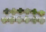 CDQ518 23*24mm - 24*25mm cross druzy quartz beads wholesale