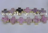 CDQ519 23*24mm - 24*25mm cross druzy quartz beads wholesale