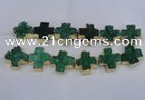 CDQ520 23*24mm - 24*25mm cross druzy quartz beads wholesale