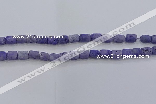 CDQ602 8 inches 6*8mm drum druzy quartz beads wholesale