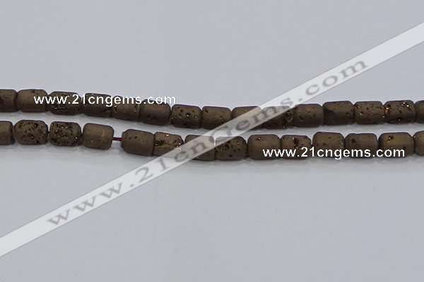 CDQ610 8 inches 6*8mm drum druzy quartz beads wholesale