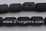 CDQ615 8 inches 6*8mm drum druzy quartz beads wholesale