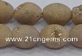 CDQ622 8 inches 10*12mm rice druzy quartz beads wholesale