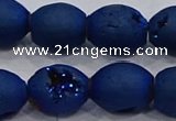 CDQ628 8 inches 10*12mm rice druzy quartz beads wholesale