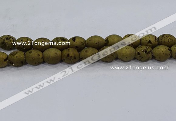 CDQ636 8 inches 12*14mm rice druzy quartz beads wholesale