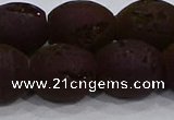 CDQ639 8 inches 12*14mm rice druzy quartz beads wholesale