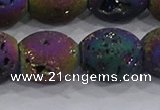 CDQ641 8 inches 12*14mm rice druzy quartz beads wholesale