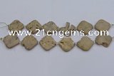 CDQ662 8 inches 25*25mm diamond druzy quartz beads wholesale