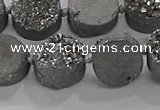 CDQ702 8 inches 12mm coin druzy quartz beads wholesale