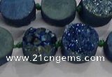 CDQ704 8 inches 12mm coin druzy quartz beads wholesale