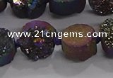 CDQ705 8 inches 12mm coin druzy quartz beads wholesale