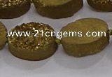 CDQ712 8 inches 13*18mm oval druzy quartz beads wholesale