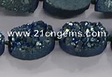 CDQ714 8 inches 13*18mm oval druzy quartz beads wholesale