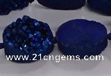 CDQ716 8 inches 13*18mm oval druzy quartz beads wholesale