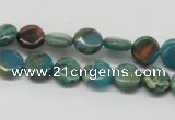CDS10 16 inches 10mm flat round dyed serpentine jasper beads wholesale