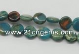 CDS10 16 inches 10mm flat round dyed serpentine jasper beads wholesale