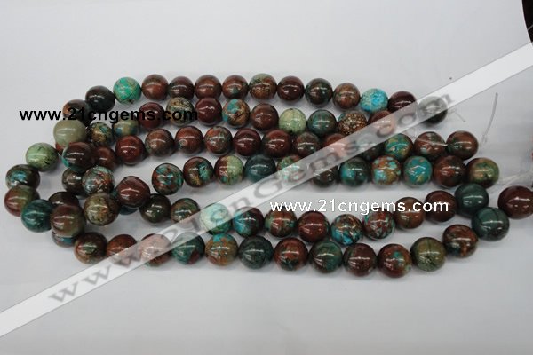 CDS189 15.5 inches 14mm round dyed serpentine jasper beads