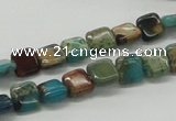 CDS19 16 inches 8*8mm square dyed serpentine jasper beads wholesale