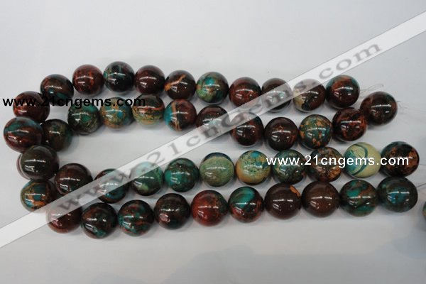 CDS191 15.5 inches 18mm round dyed serpentine jasper beads