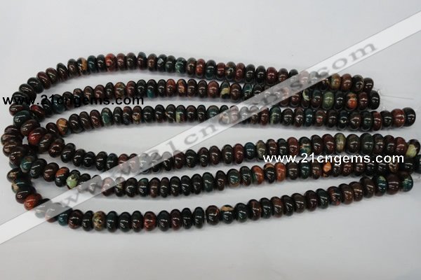 CDS196 15.5 inches 6*10mm rondelle dyed serpentine jasper beads