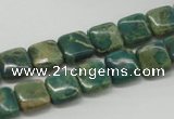 CDS20 16 inches 10*10mm square dyed serpentine jasper beads wholesale