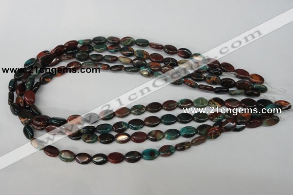 CDS205 15.5 inches 8*10mm oval dyed serpentine jasper beads