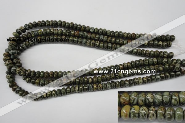 CDS225 15.5 inches 5*8mm rondelle dyed serpentine jasper beads