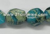 CDS24 16 inches 15*20mm nuggets dyed serpentine jasper beads wholesale