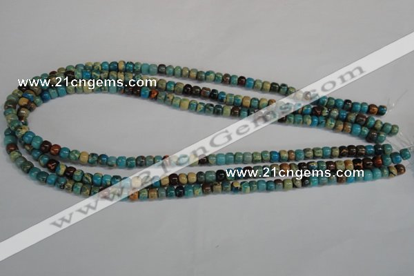 CDS252 15.5 inches 4*6mm rondelle dyed serpentine jasper beads