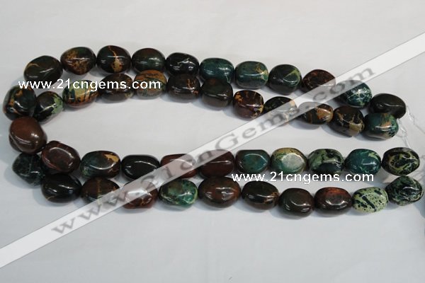 CDS258 15.5 inches 12*17mm nuggets dyed serpentine jasper beads