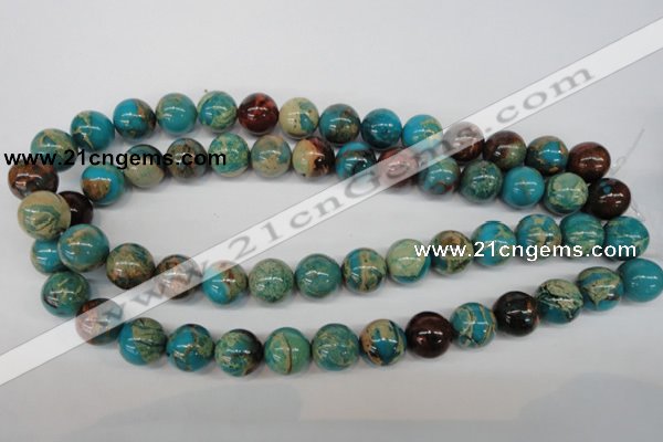 CDS26 15.5 inches 14mm round dyed serpentine jasper beads