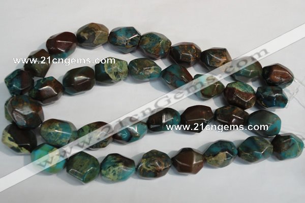 CDS260 15.5 inches 18*23mm faceted nuggets dyed serpentine jasper beads