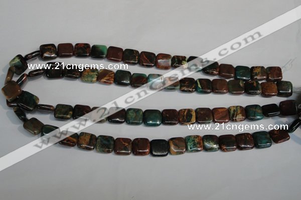 CDS262 15.5 inches 12*12mm square dyed serpentine jasper beads