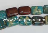 CDS264 15.5 inches 10*14mm rectangle dyed serpentine jasper beads